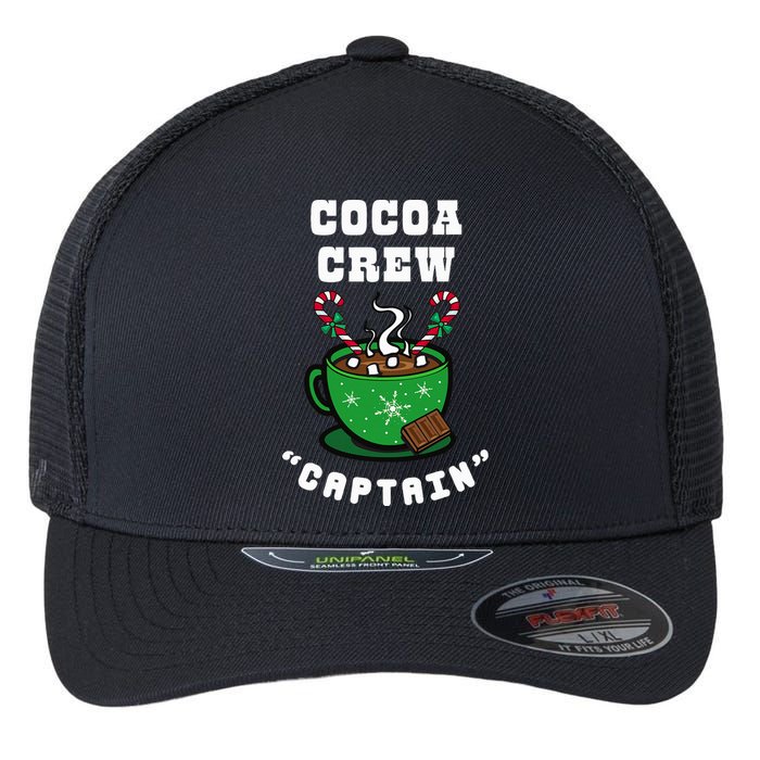 Cocoa Crew Captain Christmas Xmas Squad Picture Flexfit Unipanel Trucker Cap