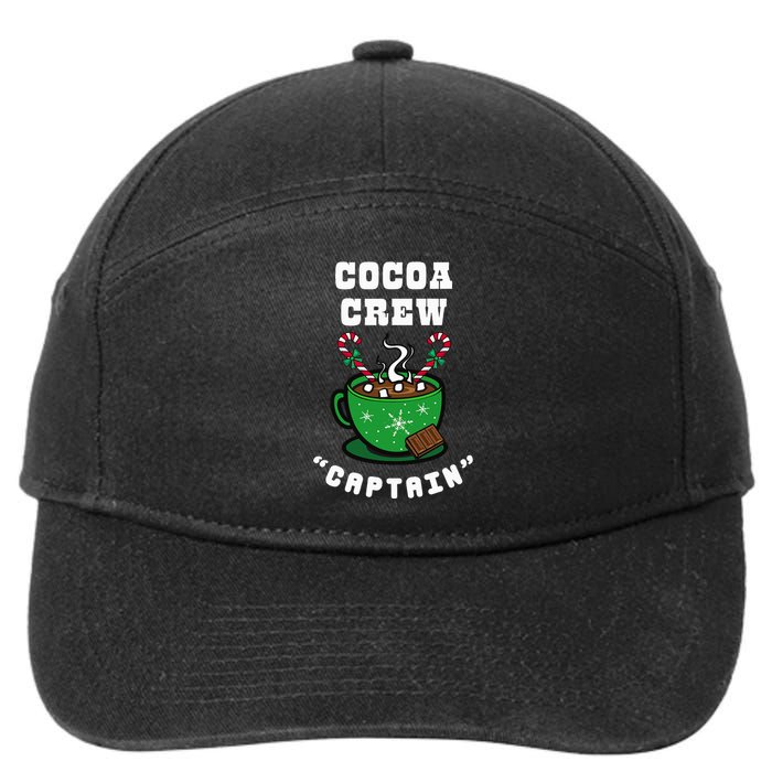 Cocoa Crew Captain Christmas Xmas Squad Picture 7-Panel Snapback Hat