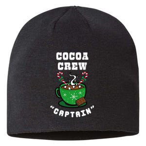 Cocoa Crew Captain Christmas Xmas Squad Picture Sustainable Beanie