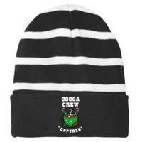 Cocoa Crew Captain Christmas Xmas Squad Picture Striped Beanie with Solid Band