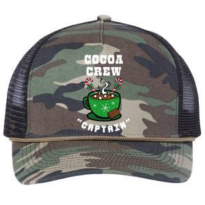 Cocoa Crew Captain Christmas Xmas Squad Picture Retro Rope Trucker Hat Cap