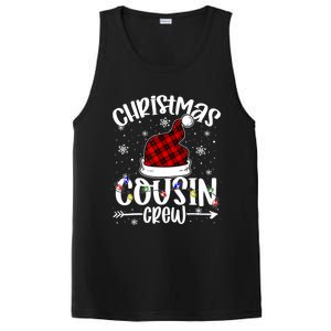 Christmas Cousin Crew Xmas Light Santa Hat Buffalo Red Plaid Gift PosiCharge Competitor Tank