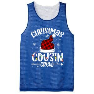 Christmas Cousin Crew Xmas Light Santa Hat Buffalo Red Plaid Gift Mesh Reversible Basketball Jersey Tank