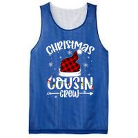 Christmas Cousin Crew Xmas Light Santa Hat Buffalo Red Plaid Gift Mesh Reversible Basketball Jersey Tank