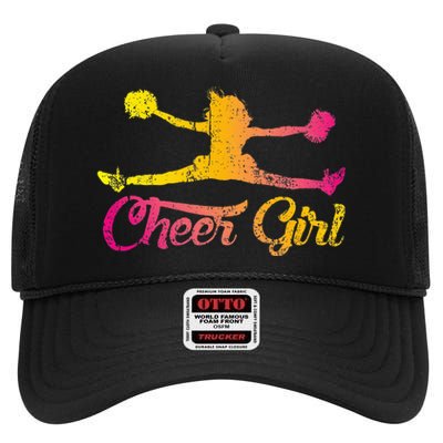 Cheerleader Cheer  Cheering Colorful Cheerleading High Crown Mesh Back Trucker Hat