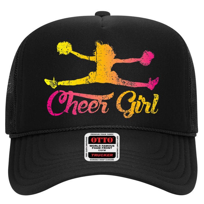 Cheerleader Cheer  Cheering Colorful Cheerleading High Crown Mesh Back Trucker Hat