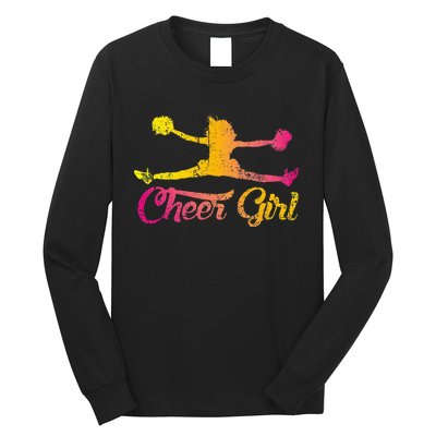 Cheerleader Cheer  Cheering Colorful Cheerleading Long Sleeve Shirt