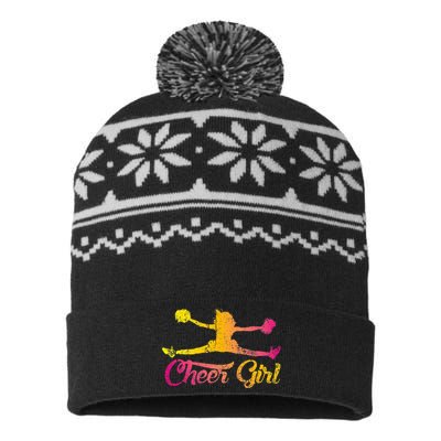 Cheerleader Cheer  Cheering Colorful Cheerleading USA-Made Snowflake Beanie