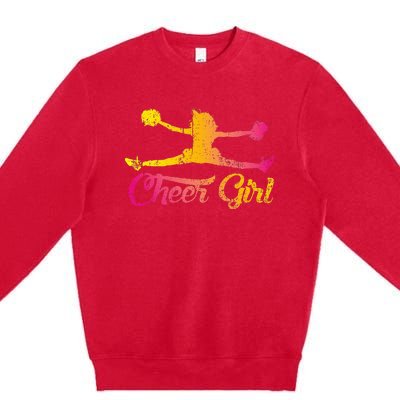 Cheerleader Cheer  Cheering Colorful Cheerleading Premium Crewneck Sweatshirt