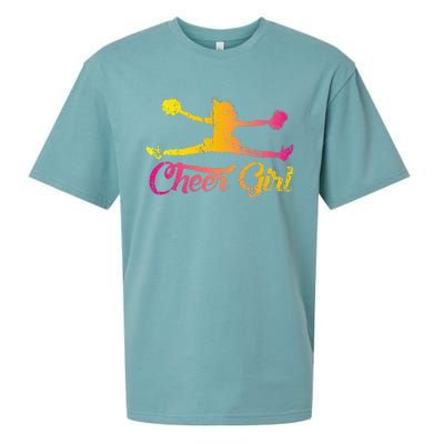 Cheerleader Cheer  Cheering Colorful Cheerleading Sueded Cloud Jersey T-Shirt