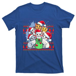 Cute Cat Christmas Ugly Family Matching Pajamas Cat Gift T-Shirt