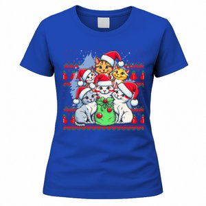 Cute Cat Christmas Ugly Family Matching Pajamas Cat Gift Women's T-Shirt