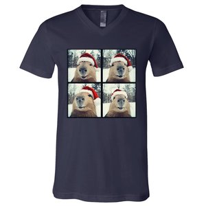 Capybara Christmas V-Neck T-Shirt