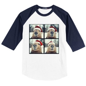 Capybara Christmas Baseball Sleeve Shirt