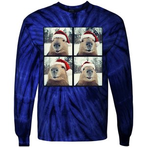 Capybara Christmas Tie-Dye Long Sleeve Shirt