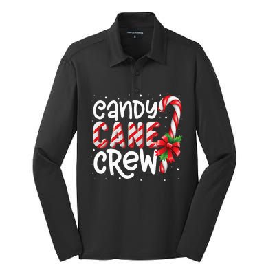 Candy Cane Crew Funny Christmas Candy Lover Xmas Silk Touch Performance Long Sleeve Polo