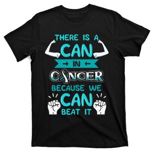 Cervical Cancer Closed Fist Squamous Cell Teal And White T-Shirt