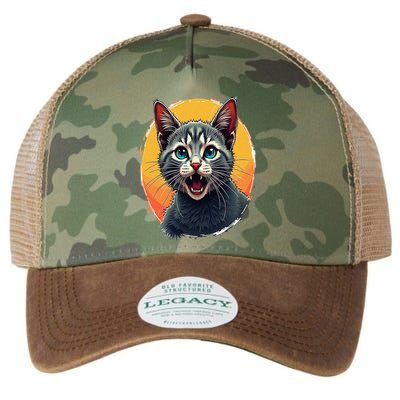 Cursed Cat Cement Eater Meme Legacy Tie Dye Trucker Hat