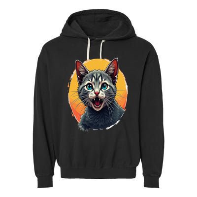 Cursed Cat Cement Eater Meme Garment-Dyed Fleece Hoodie