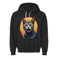 Cursed Cat Cement Eater Meme Garment-Dyed Fleece Hoodie