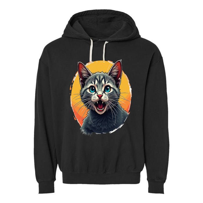 Cursed Cat Cement Eater Meme Garment-Dyed Fleece Hoodie