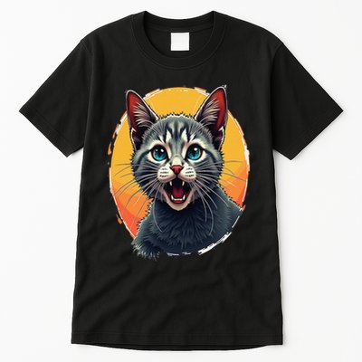 Cursed Cat Cement Eater Meme Tall T-Shirt