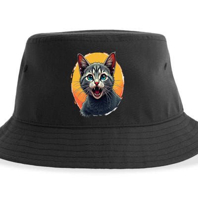 Cursed Cat Cement Eater Meme Sustainable Bucket Hat