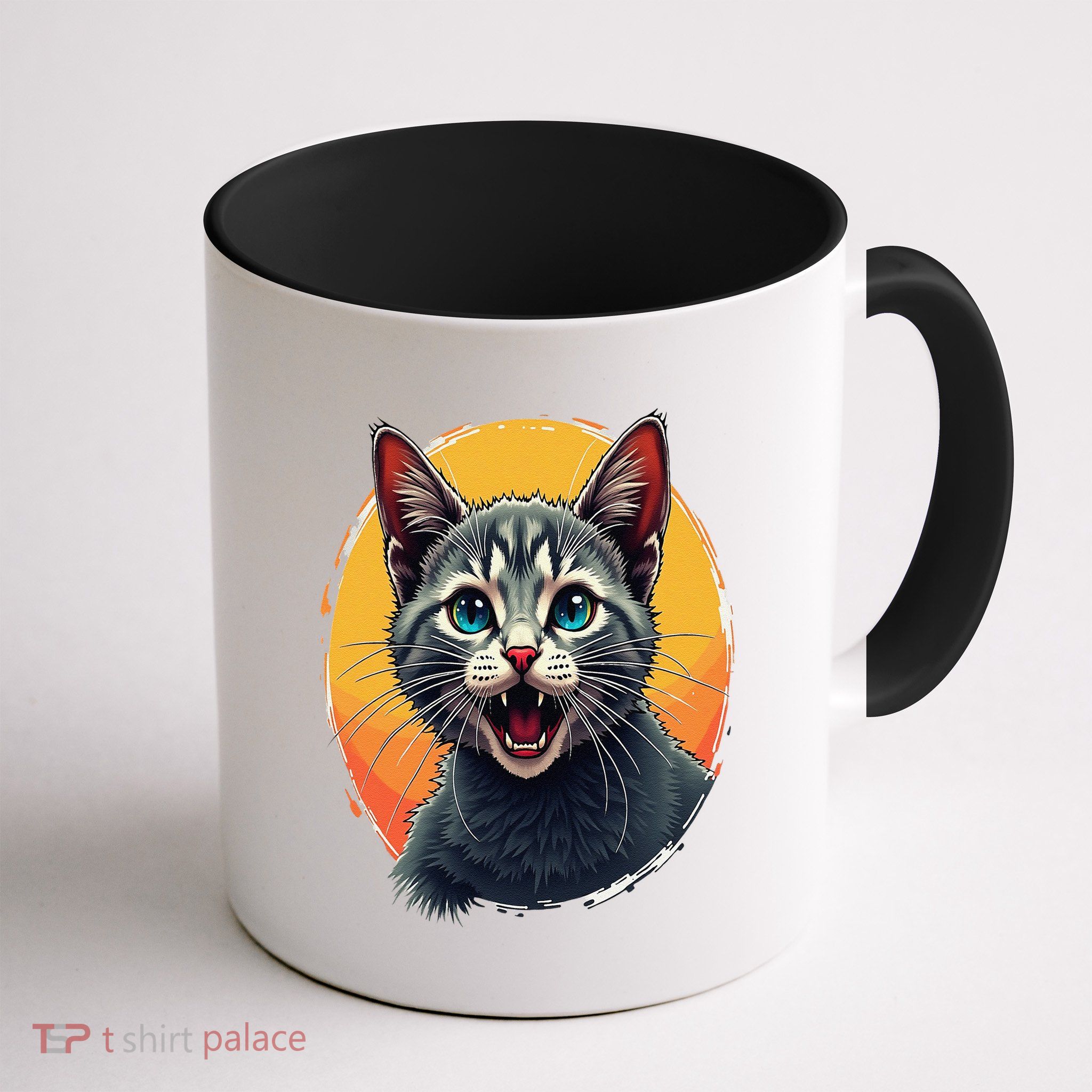 Cursed Cat Cement Eater Meme Mug