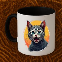 Cursed Cat Cement Eater Meme Mug