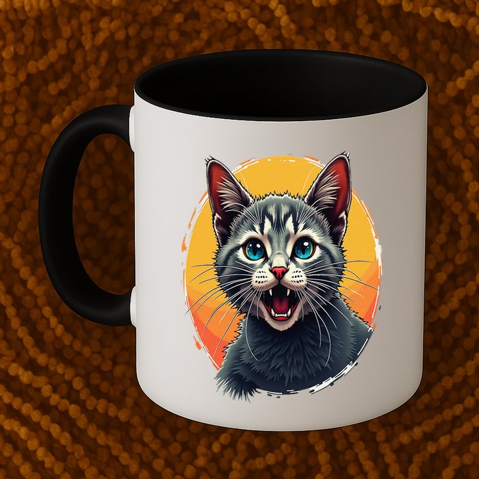 Cursed Cat Cement Eater Meme Mug
