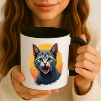 Cursed Cat Cement Eater Meme Mug