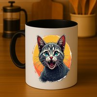 Cursed Cat Cement Eater Meme Mug