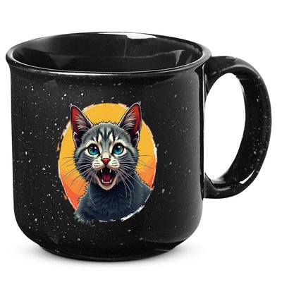 Cursed Cat Cement Eater Meme 15oz Campfire Ceramic Mug