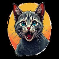Cursed Cat Cement Eater Meme Drawstring Bag