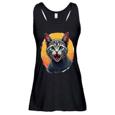 Cursed Cat Cement Eater Meme Ladies Essential Flowy Tank