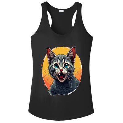 Cursed Cat Cement Eater Meme Ladies PosiCharge Competitor Racerback Tank