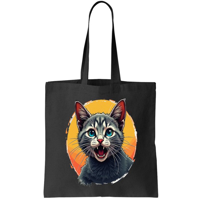 Cursed Cat Cement Eater Meme Bag