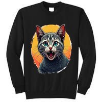 Cursed Cat Cement Eater Meme Tall Sweatshirt