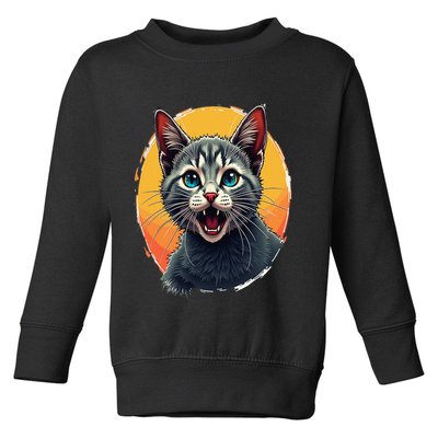 Cursed Cat Cement Eater Meme Toddler Sweatshirt