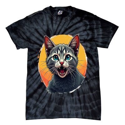 Cursed Cat Cement Eater Meme Tie-Dye T-Shirt