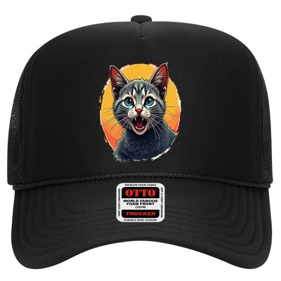 Cursed Cat Cement Eater Meme Trucker Hat