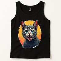 Cursed Cat Cement Eater Meme Tank Top