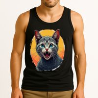 Cursed Cat Cement Eater Meme Tank Top