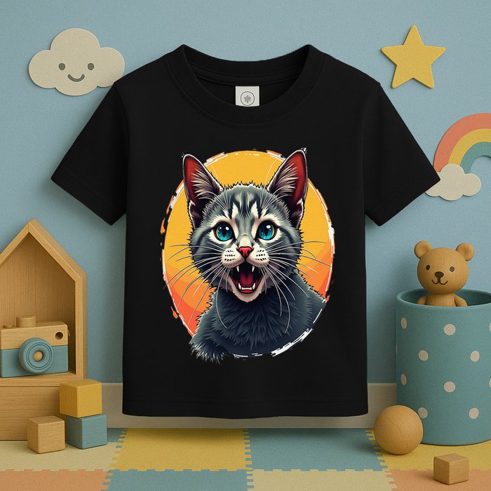 Cursed Cat Cement Eater Meme Toddler T-Shirt