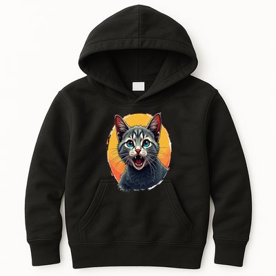 Cursed Cat Cement Eater Meme Kids Hoodie