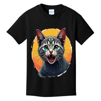 Cursed Cat Cement Eater Meme Kids T-Shirt
