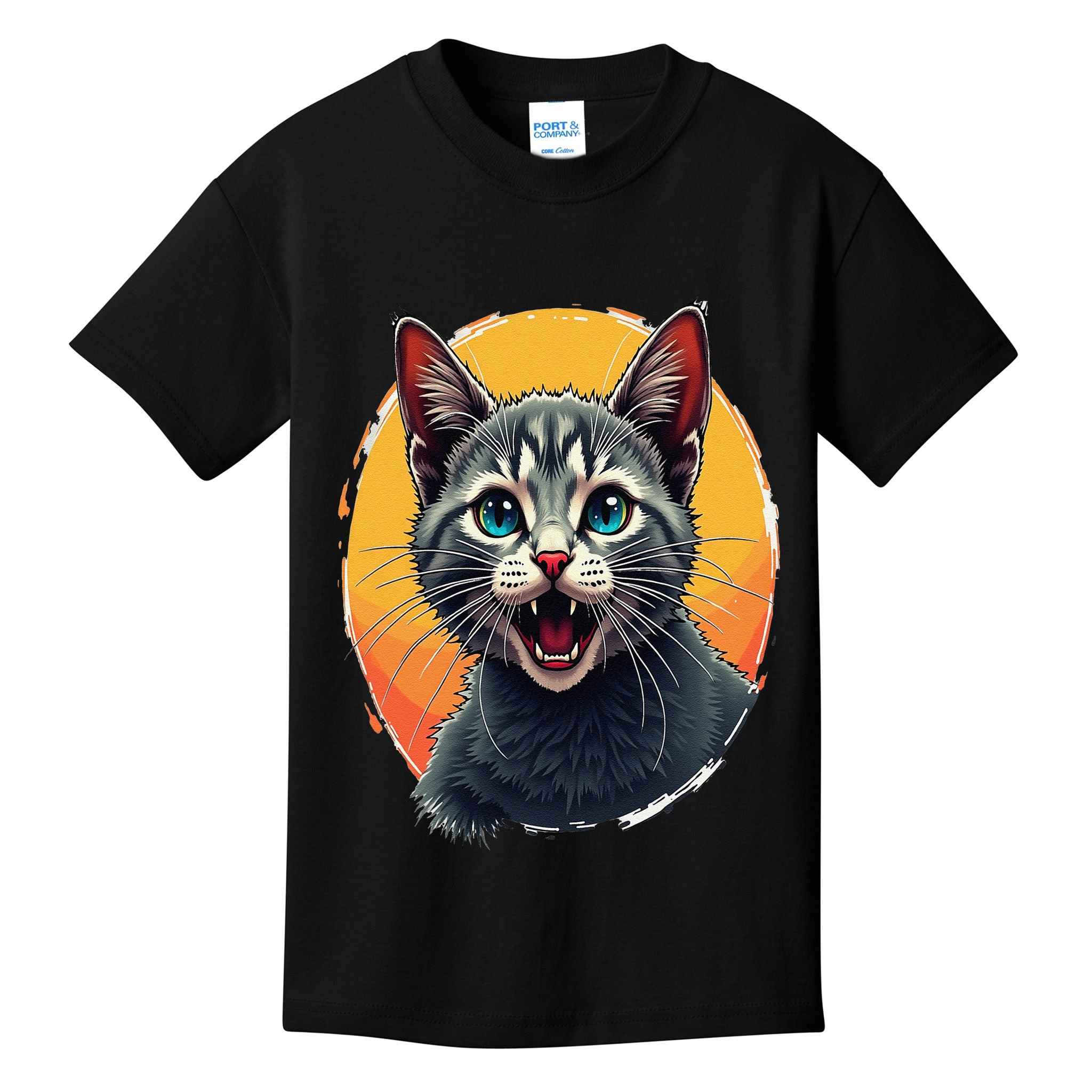 Cursed Cat Cement Eater Meme Kids T-Shirt