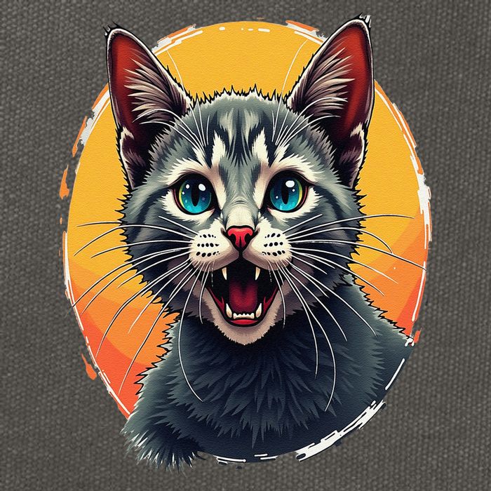 Cursed Cat Cement Eater Meme Cotton Canvas Backpack