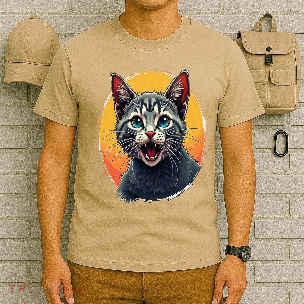 Cursed Cat Cement Eater Meme T-Shirt