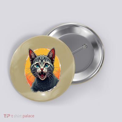 Cursed Cat Cement Eater Meme Button